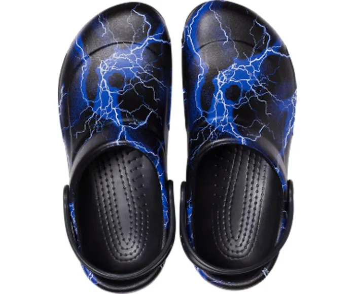 WomenMen Bistro Graphic Clog Black Lightning Bolts Crocs Clogs