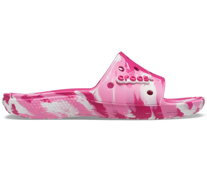 WomenMen Classic Crocs Marbled Slide Candy Pink Pink Lemonade Crocs Sandals