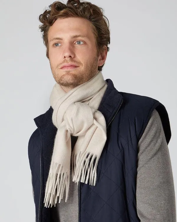 WomenMen Unisex Large Woven Cashmere ScarfIn Heather Beige Brown Heather Beige Brown NPeal Cashmere Scarves