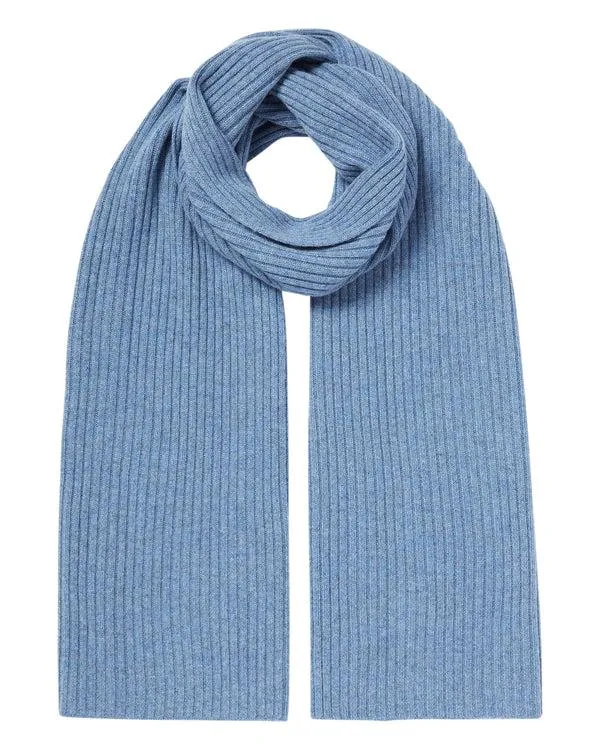 WomenMen Unisex Short Ribbed Cashmere ScarfIn Faded Indigo Blue Faded Indigo Blue NPeal Cashmere Scarves WomenMen Unisex Short Ribbed Cashmere ScarfIn Faded Indigo Blue Faded Indigo Blue NPeal Cashmere Scarves