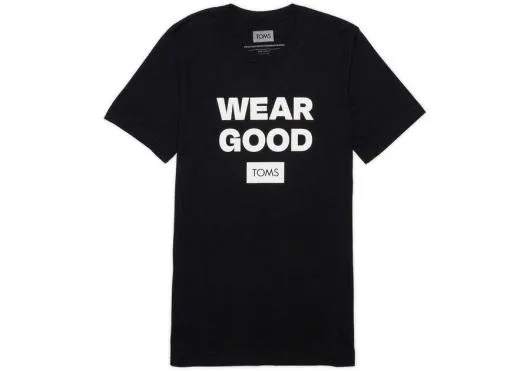 WomenMen Wear Good Short Sleeve Crew Tee Black TOMS Tees