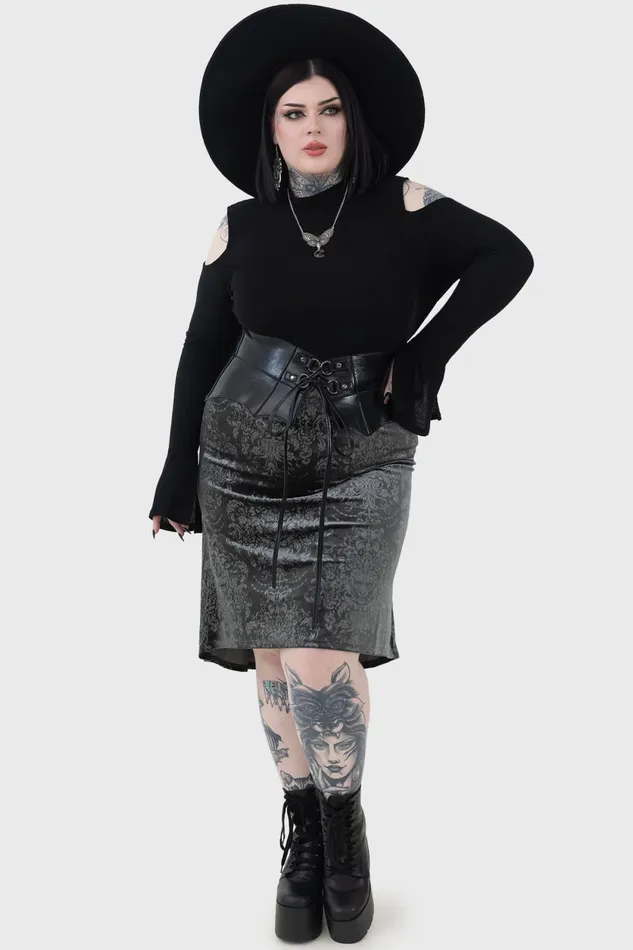 Women Midi Skirts Killstar Haunted Lover Midi Skirt