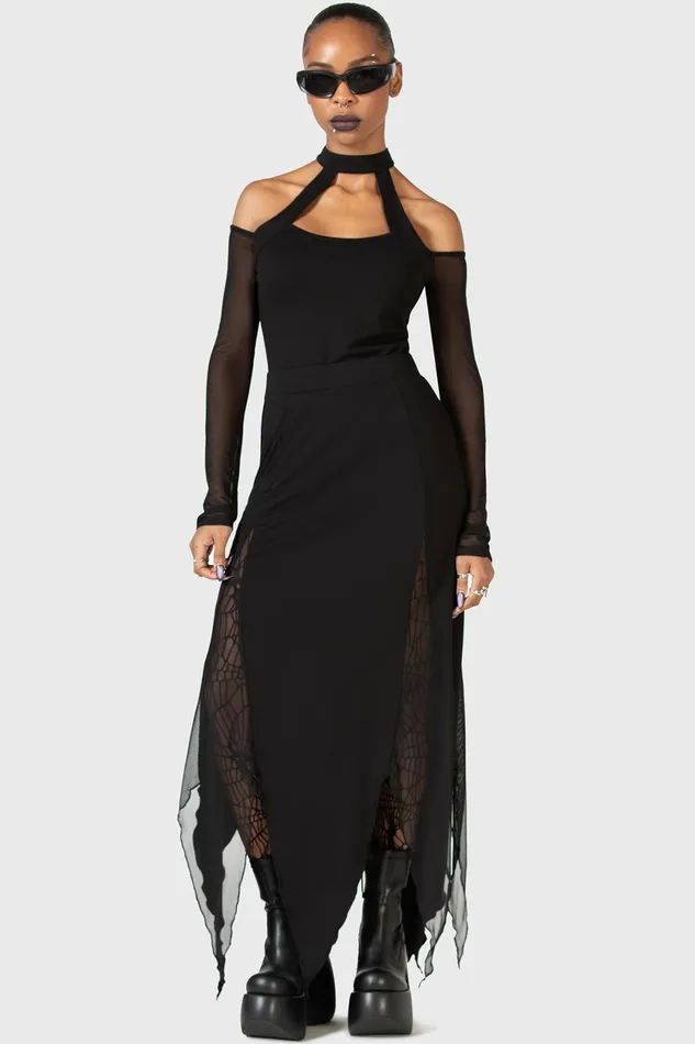 Women Midi Skirts Killstar The Grimmer The Better Midi Skirt