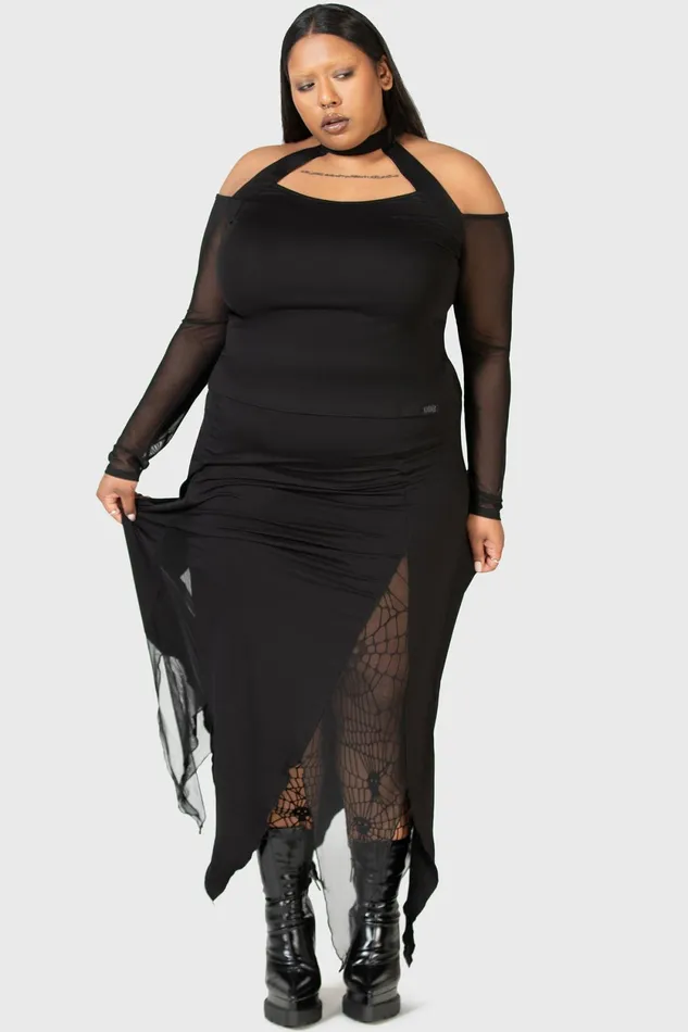 Women Midi Skirts Killstar The Grimmer The Better Midi Skirt