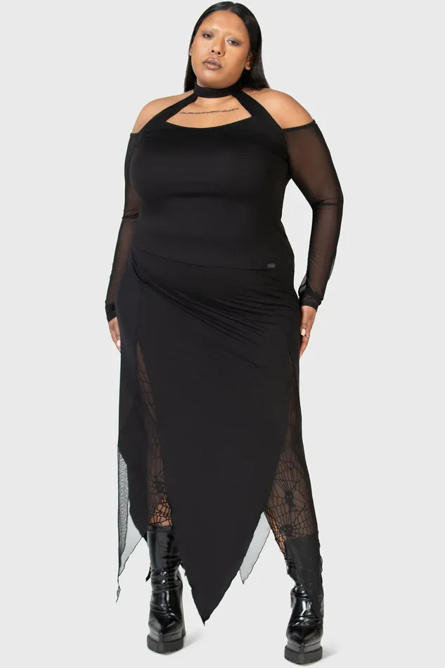 Women Midi Skirts Killstar The Grimmer The Better Midi Skirt