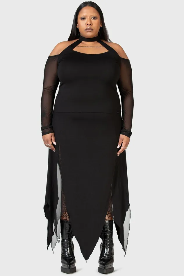 Women Midi Skirts Killstar The Grimmer The Better Midi Skirt