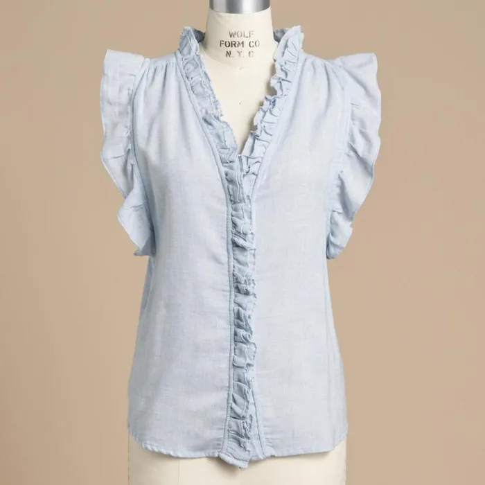 Women Milla Chambray Top Chambray Sundance Catalog Tops Women Milla Chambray Top Chambray Sundance Catalog Tops