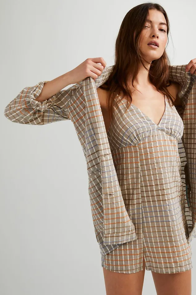 Women Mini Dresses Free People Better Together Set Taupe Combo
