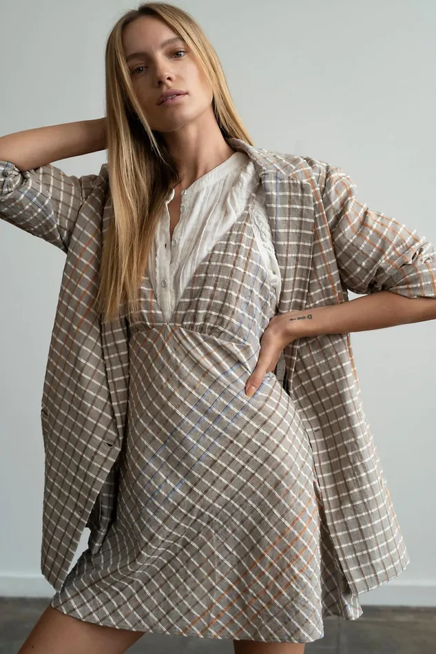 Women Mini Dresses Free People Better Together Set Taupe Combo