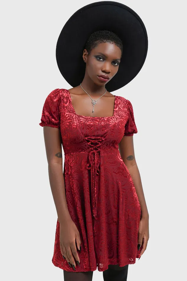 Women Mini Killstar Lepidoptera Skater Dress