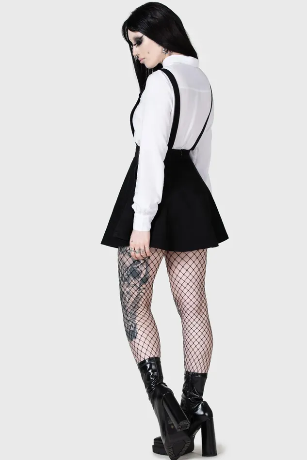 Women Mini Killstar Luna Orb Pinafore Dress