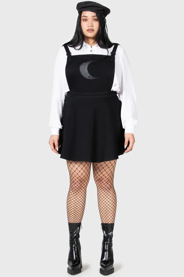 Women Mini Killstar Luna Orb Pinafore Dress