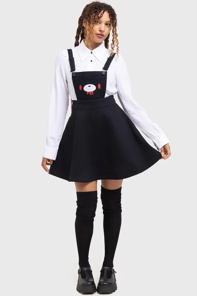 Women Mini Killstar Naughty Grizzly Pinafore Dress