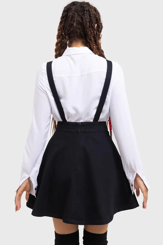 Women Mini Killstar Naughty Grizzly Pinafore Dress