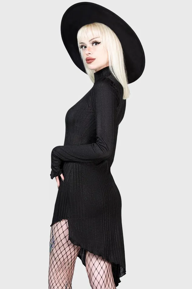 Women Mini Killstar Stone Heart Asymmetric Dress