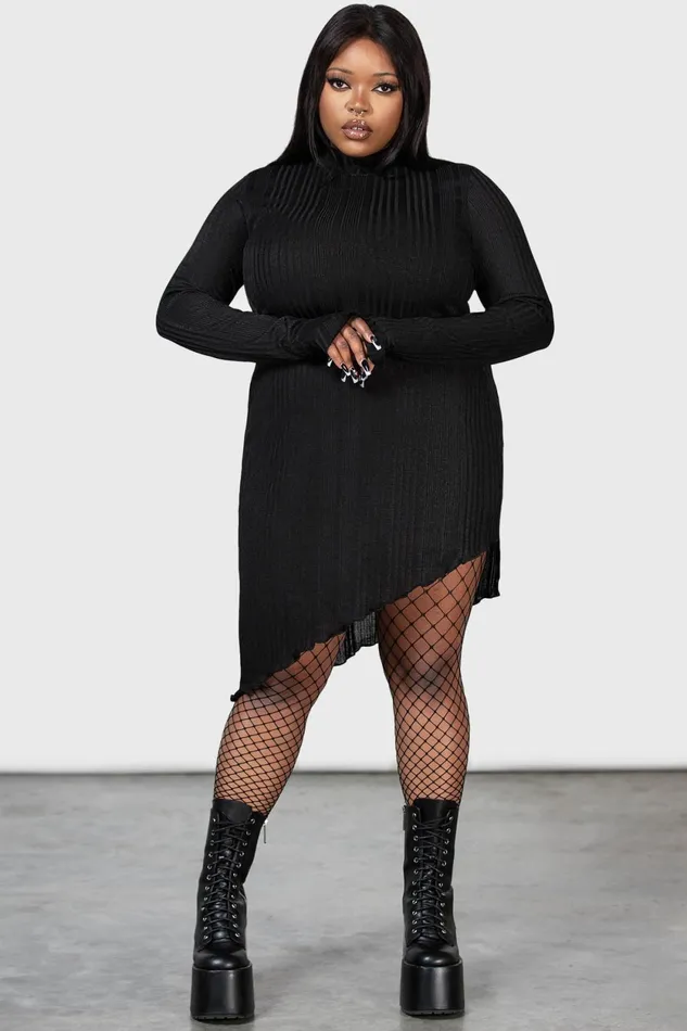 Women Mini Killstar Stone Heart Asymmetric Dress