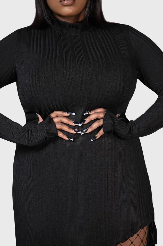 Women Mini Killstar Stone Heart Asymmetric Dress