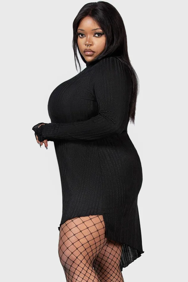 Women Mini Killstar Stone Heart Asymmetric Dress