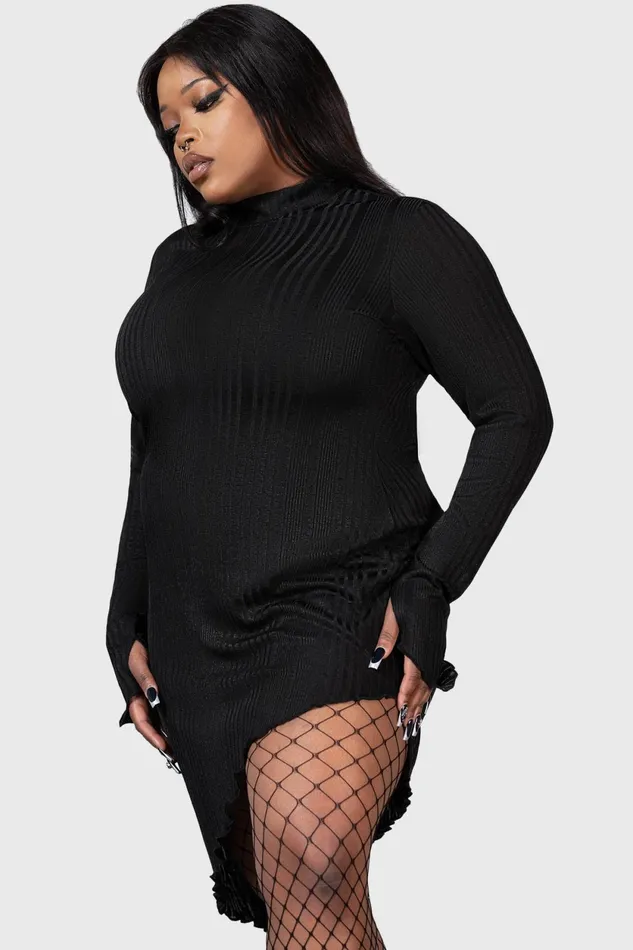 Women Mini Killstar Stone Heart Asymmetric Dress
