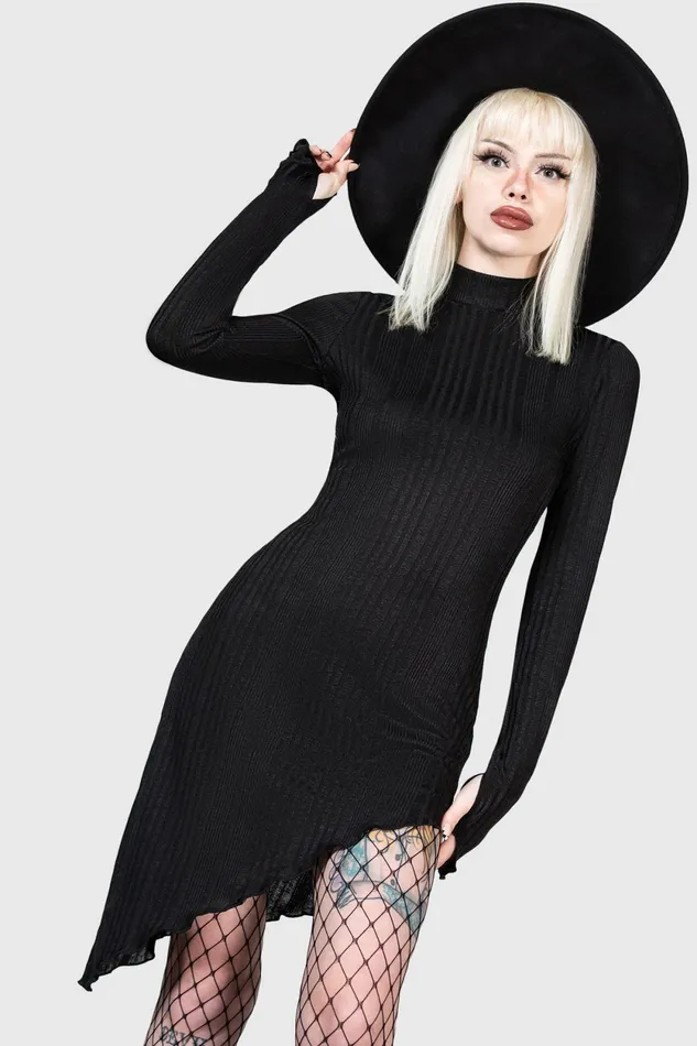 Women Mini Killstar Stone Heart Asymmetric Dress