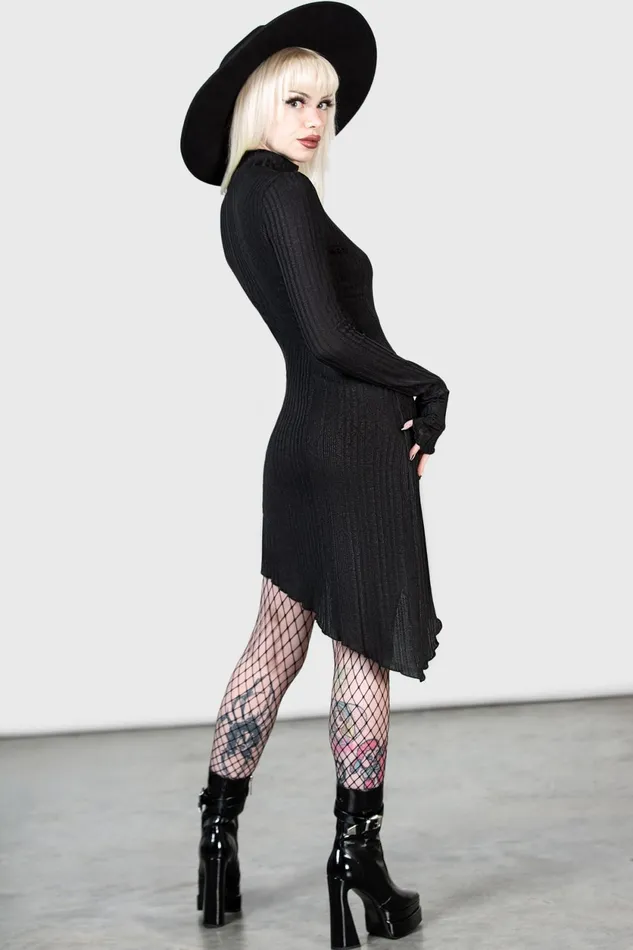 Women Mini Killstar Stone Heart Asymmetric Dress