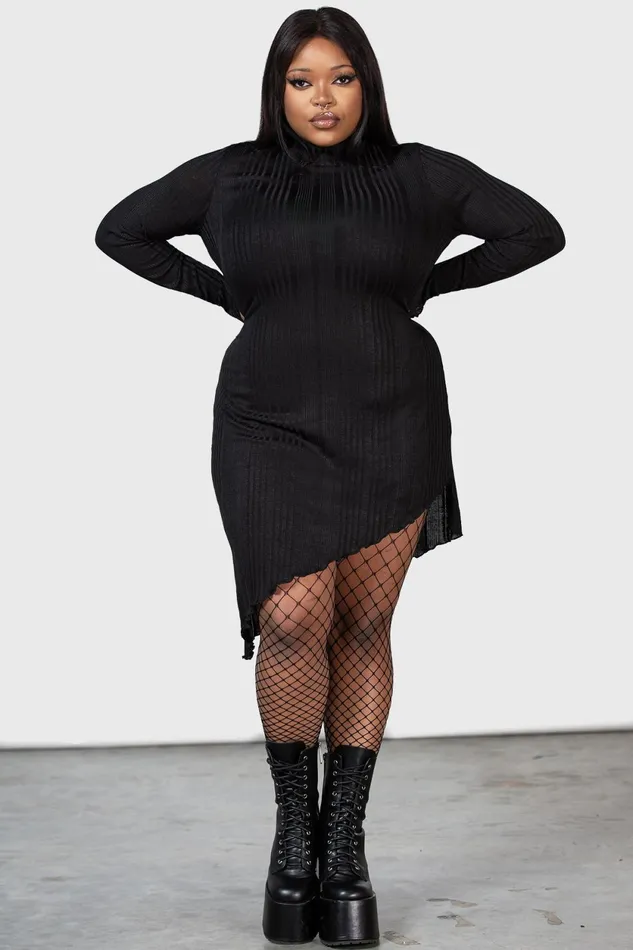 Women Mini Killstar Stone Heart Asymmetric Dress