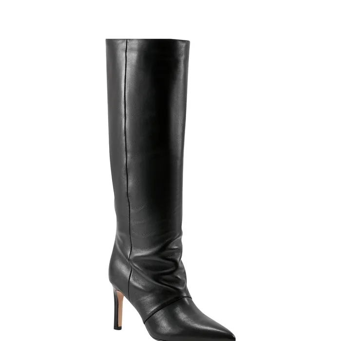 Women Narysa Dress Boot Black Leather Marc Fisher Dress Boots