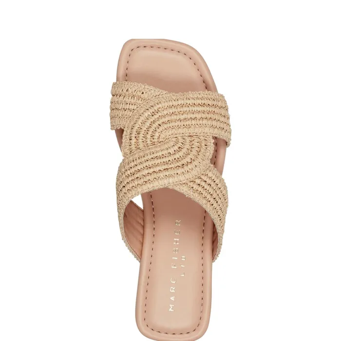 Women Navie Flat Sandal Natural Raffia Marc Fisher Sandals