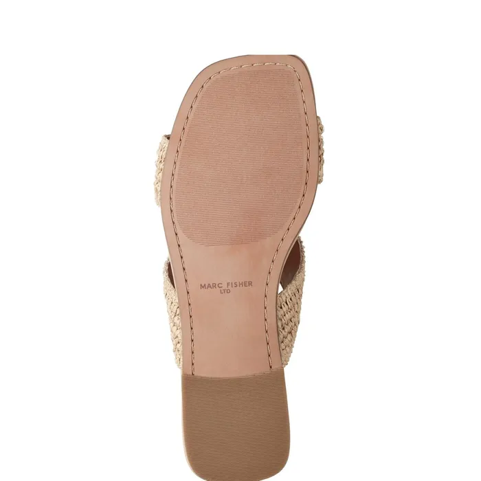 Women Navie Flat Sandal Natural Raffia Marc Fisher Sandals