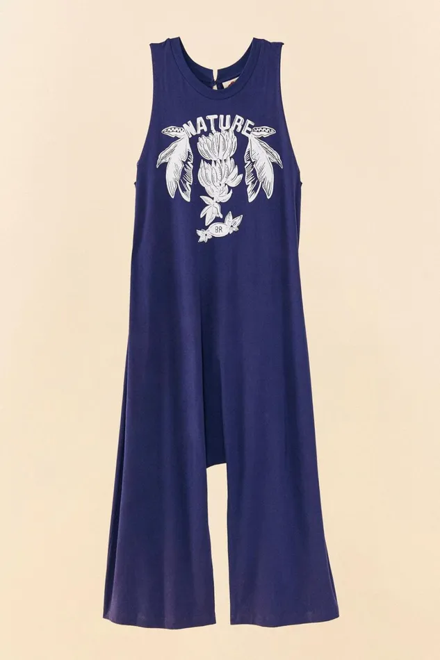Women Navy Blue Nature Organic Cotton Jumpsuit Navy Blue FARM Rio Jumpsuits