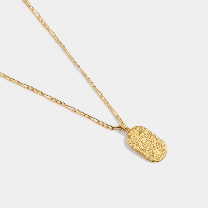 Women Necklaces Katie Loxton Waterproof Gold Zodiac 039Aquarius039 Necklace 8211 Aquarius Gift