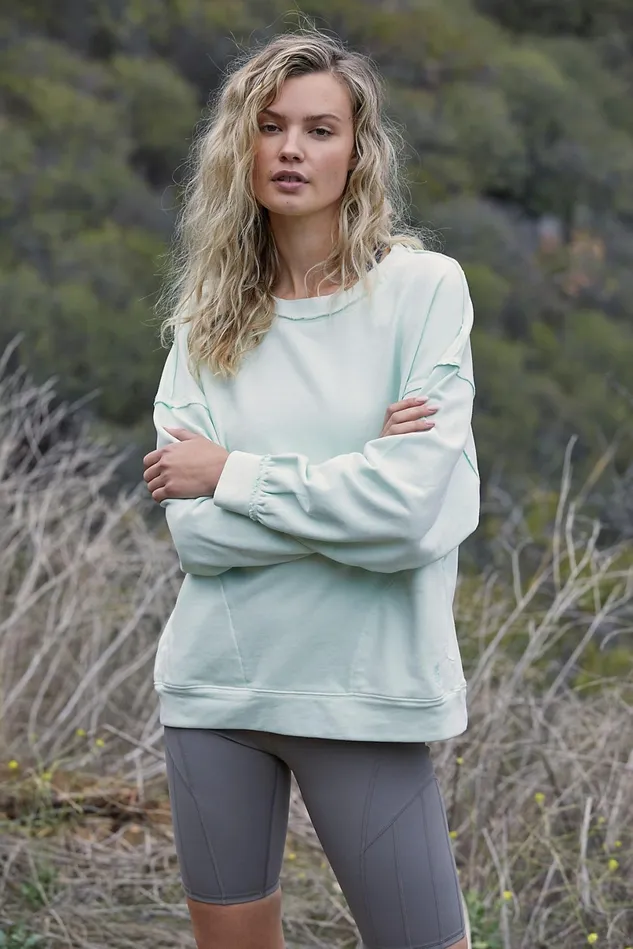 Women Outerwear Free People Solid Metti Crew Icicle