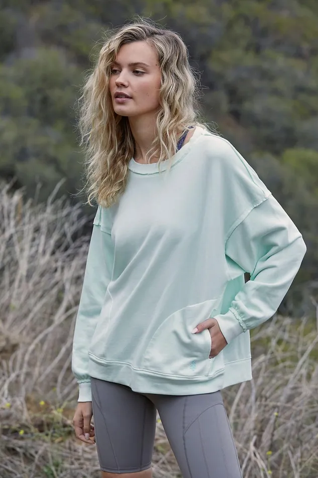 Women Outerwear Free People Solid Metti Crew Icicle