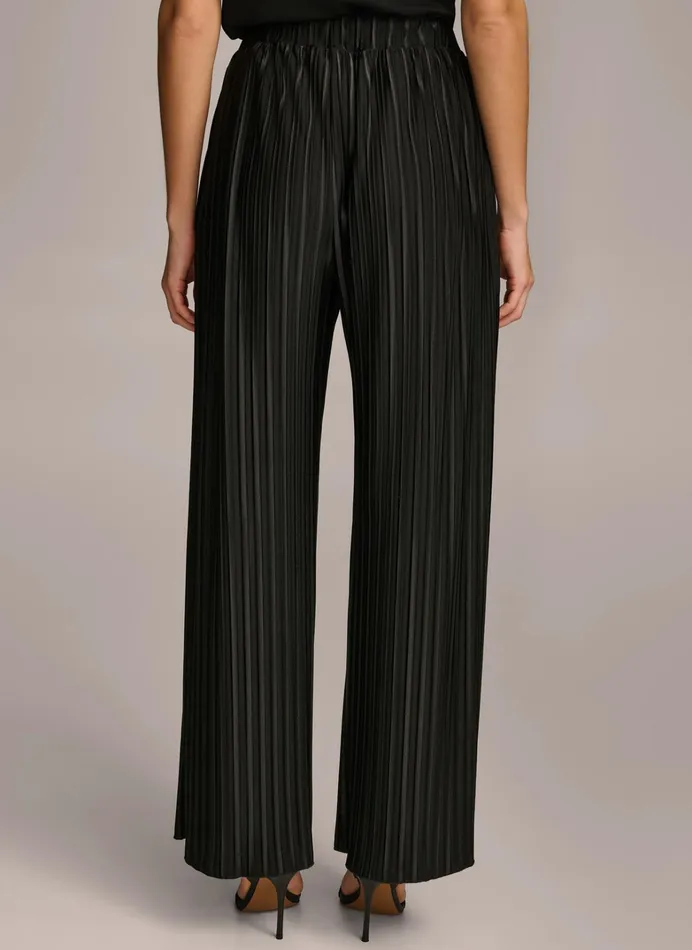 Women Pants Donna Karan PLEATED PULL ON PANT Black