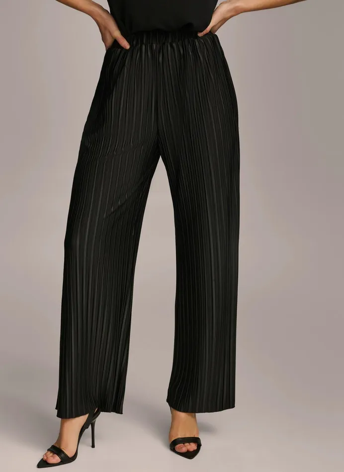 Women Pants Donna Karan PLEATED PULL ON PANT Black