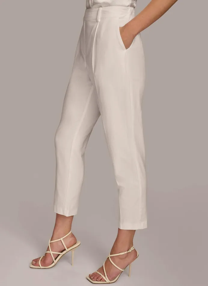 Women Pants Donna Karan PULL ON TROUSER WITH PLEATS Cream