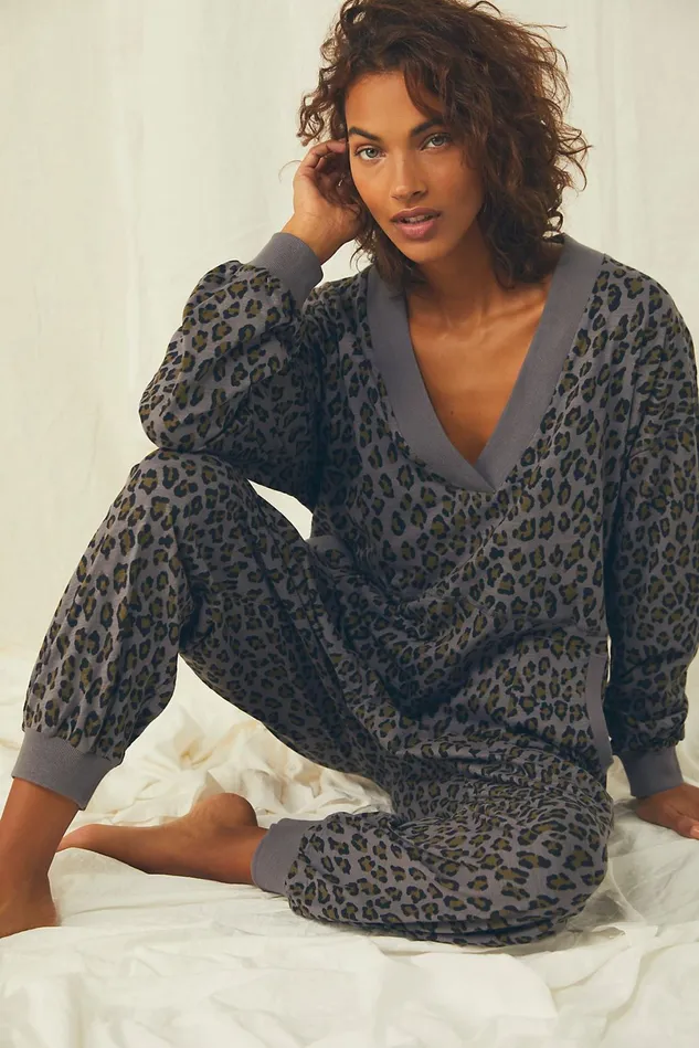 Women Pants Free People Printed Just Because Romper Charcoal Combo