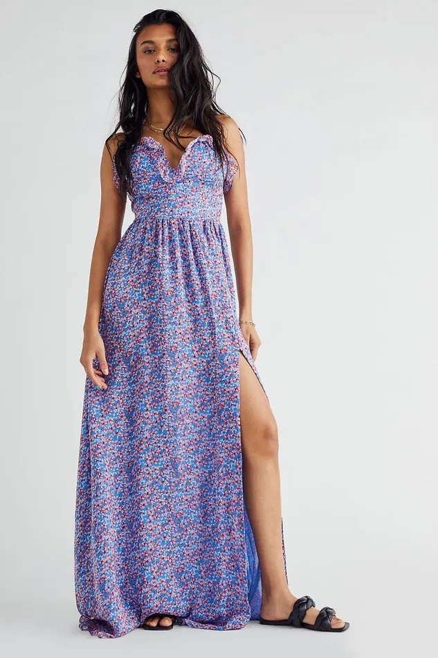 Women Party Dresses Free People Florence Gown Blue Multi