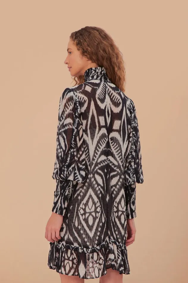 Women Pineapple Ikat Black Mini Dress Pineapple Ikat Black FARM Rio Mini Dresses