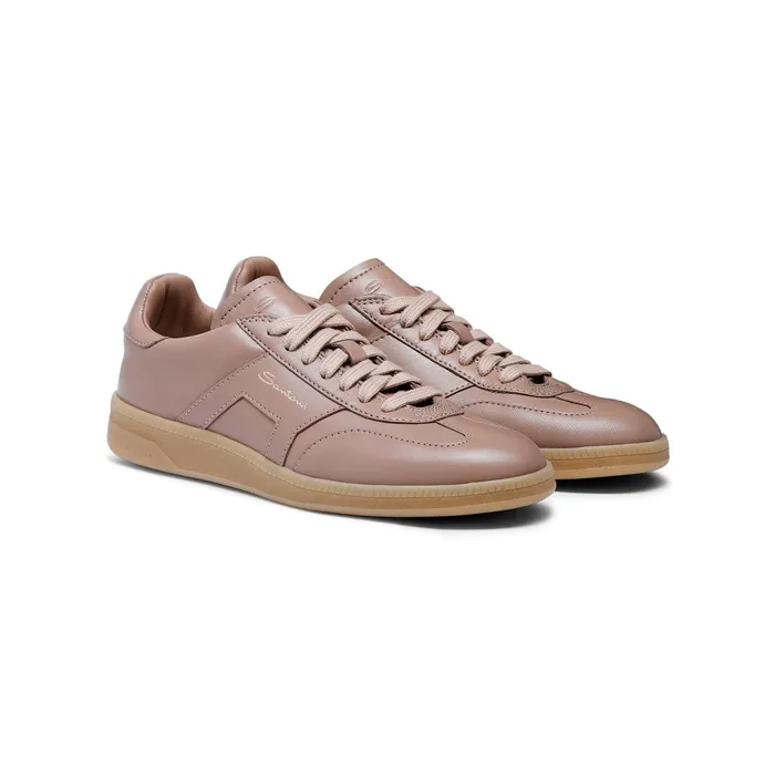 Women Pink Tumbled Leather Dbs Oly Sneaker Santoni Sneakers