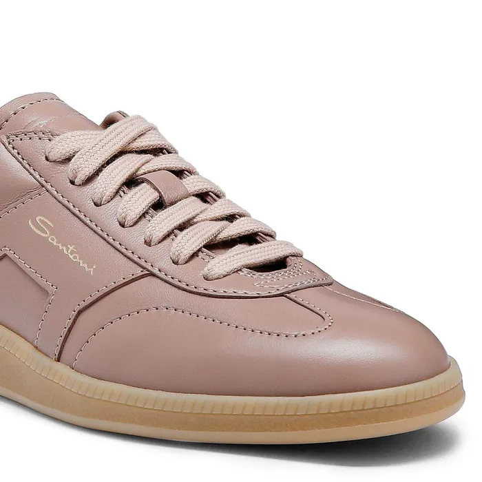 Women Pink Tumbled Leather Dbs Oly Sneaker Santoni Sneakers