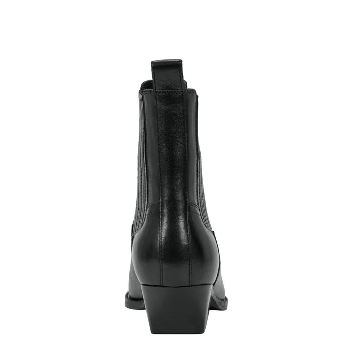 Women Pryce Western Bootie Black Leather Marc Fisher Boots and Booties