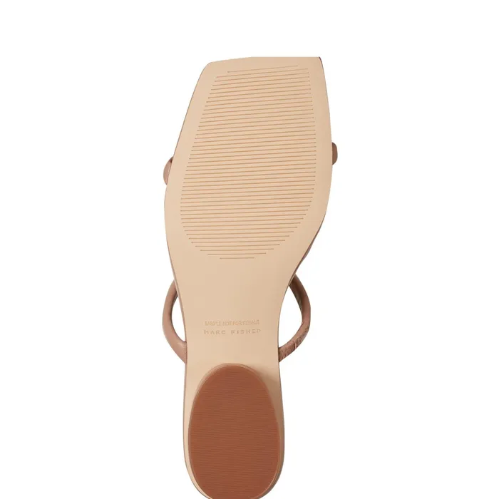 Women Raelyn Heeled Slide Sandal Natural Leather Marc Fisher Mules and Slides