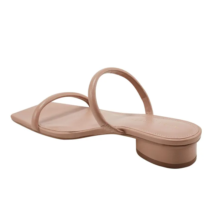 Women Raelyn Heeled Slide Sandal Natural Leather Marc Fisher Mules and Slides