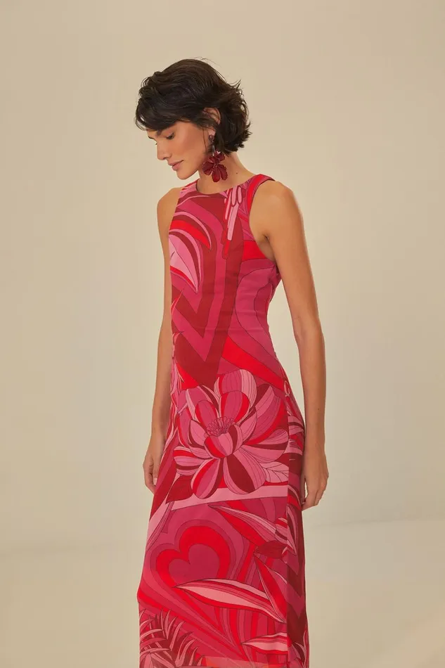 Women Red Endless Summer Tulle Midi Dress Endless Summer Red FARM Rio Midi Dresses