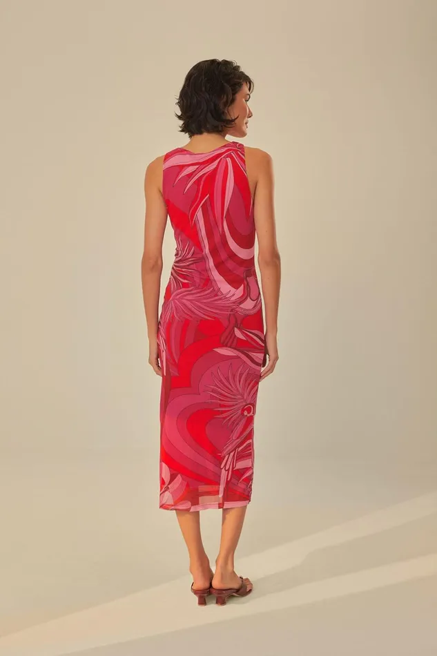 Women Red Endless Summer Tulle Midi Dress Endless Summer Red FARM Rio Midi Dresses
