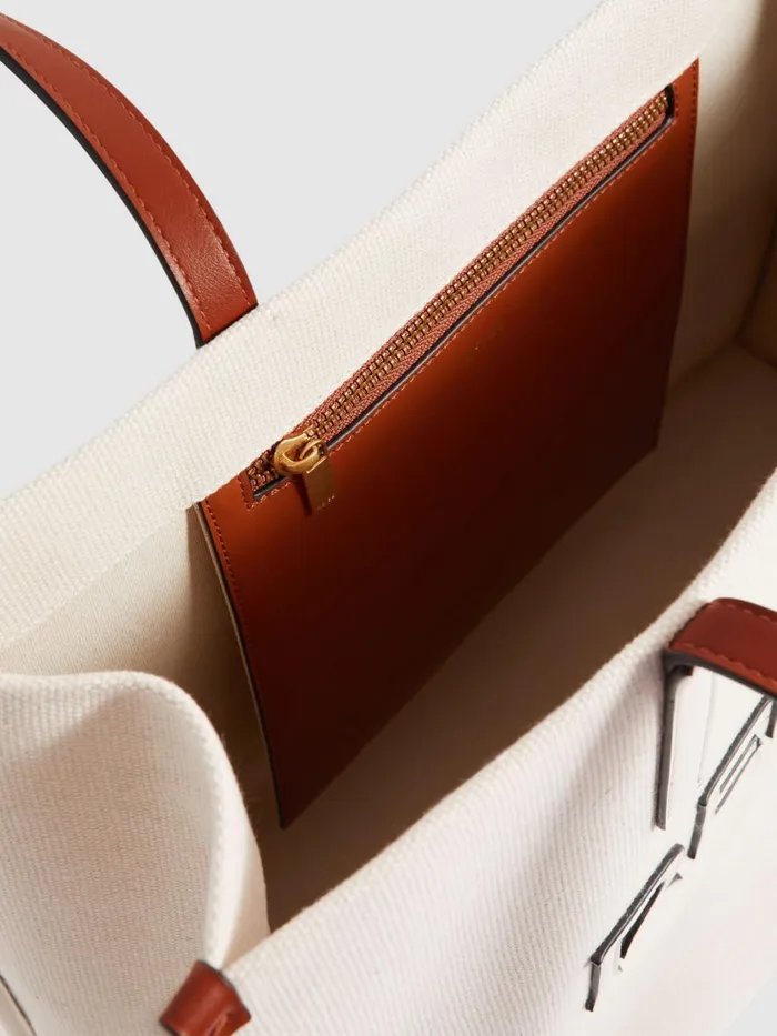 Women Reiss Bags Lola Woven Logo Tote Bag Natural