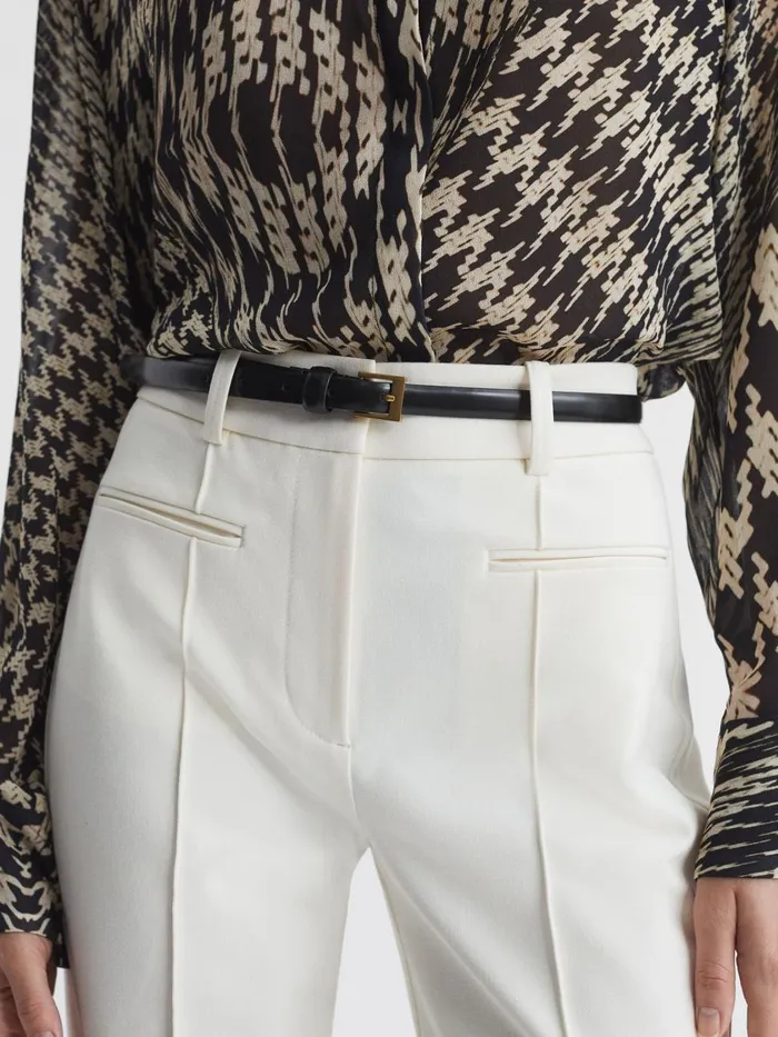 Women Reiss Belts Holly Thin Leather Belt Black