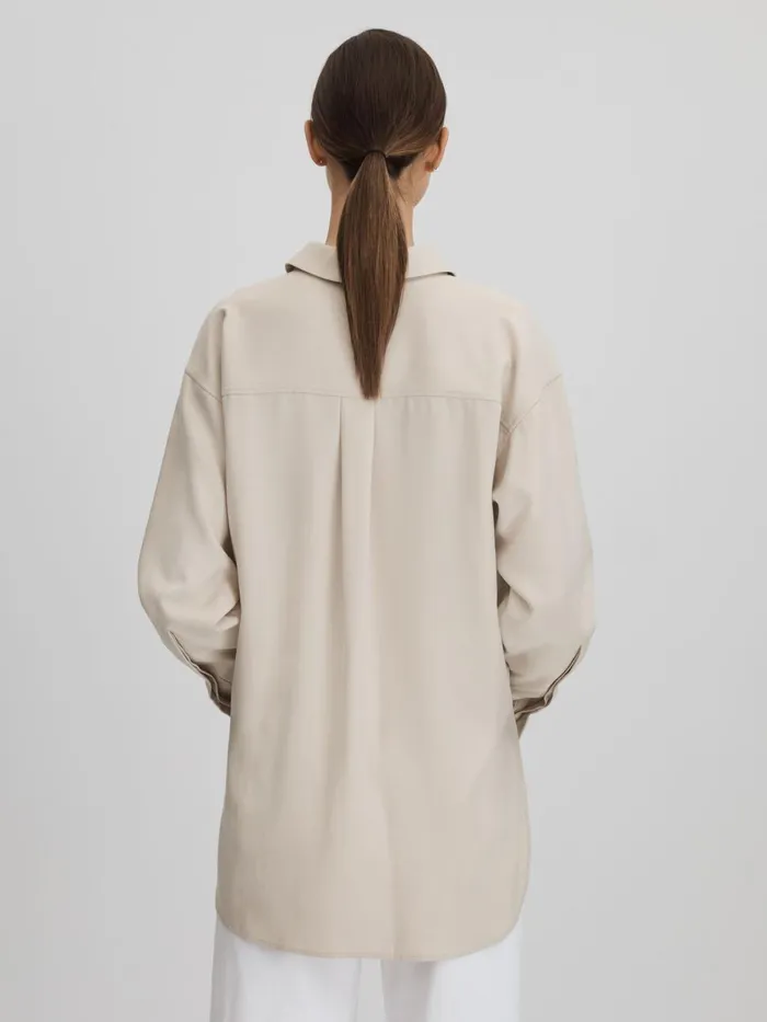 Women Reiss Blouses and Shirts Danielle Split Hem ButtonThrough Shirt Nude