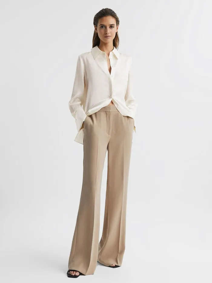 Women Reiss Blouses and Shirts Hailey Silk Shirt Ivory
